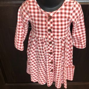 Sweet Honey long sleeve plaid dress